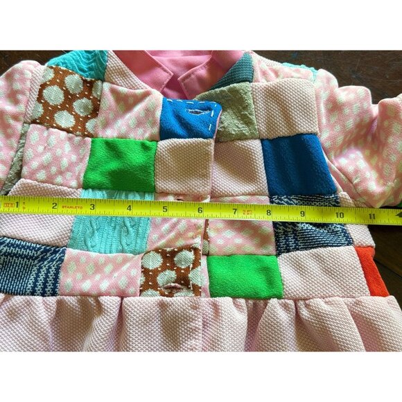 Vintage Handmade Patchwork Quilt Dress Polyester Knits Girls Toddler 2/3T - Picture 10 of 12